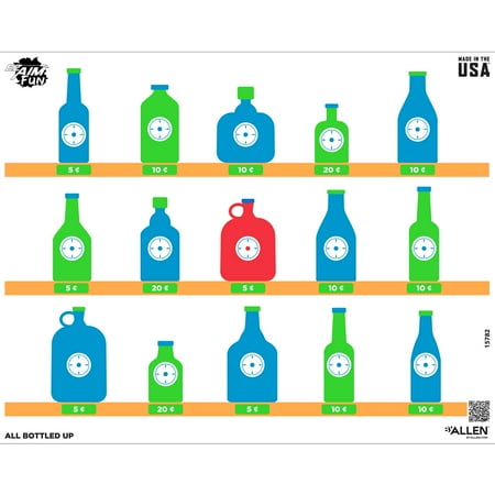 Ez Aim FUN All Bottled Up Paper Shooting Target 24 x 19 4-Pack Multi