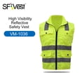 thumbnail image 3 of SFVest High Visibility Reflective Safety Vest Reflective Vest Multi Pockets Workwear Working Clothes Day Night Motorcycle Cycling Warning Safety Waistcoat, 3 of 7