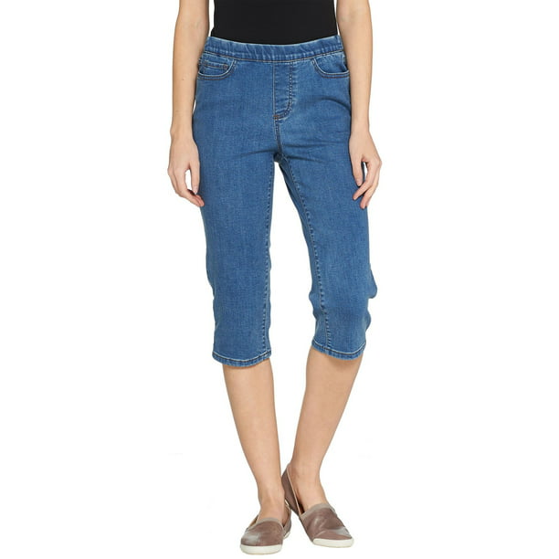 Denim & Co. - Denim & Co. Womens Modern Denim Pull-On Capri Jeans ...