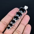 thumbnail image 3 of Black Spinel Gemstone Ethnic 925 Sterling Silver Solitaire Pendant 3.2" VJ 1262, 3 of 4