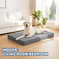 thumbnail image 6 of Outdoor Waterproof Dog Bed Washable, XL Large Crate Pad 42 inch, Wipeable Leather Pet beds with Removable Cover, Foam Orthopedic Anti-Slip Kennel Pads Reversible, 41"x27" Grey, 6 of 9