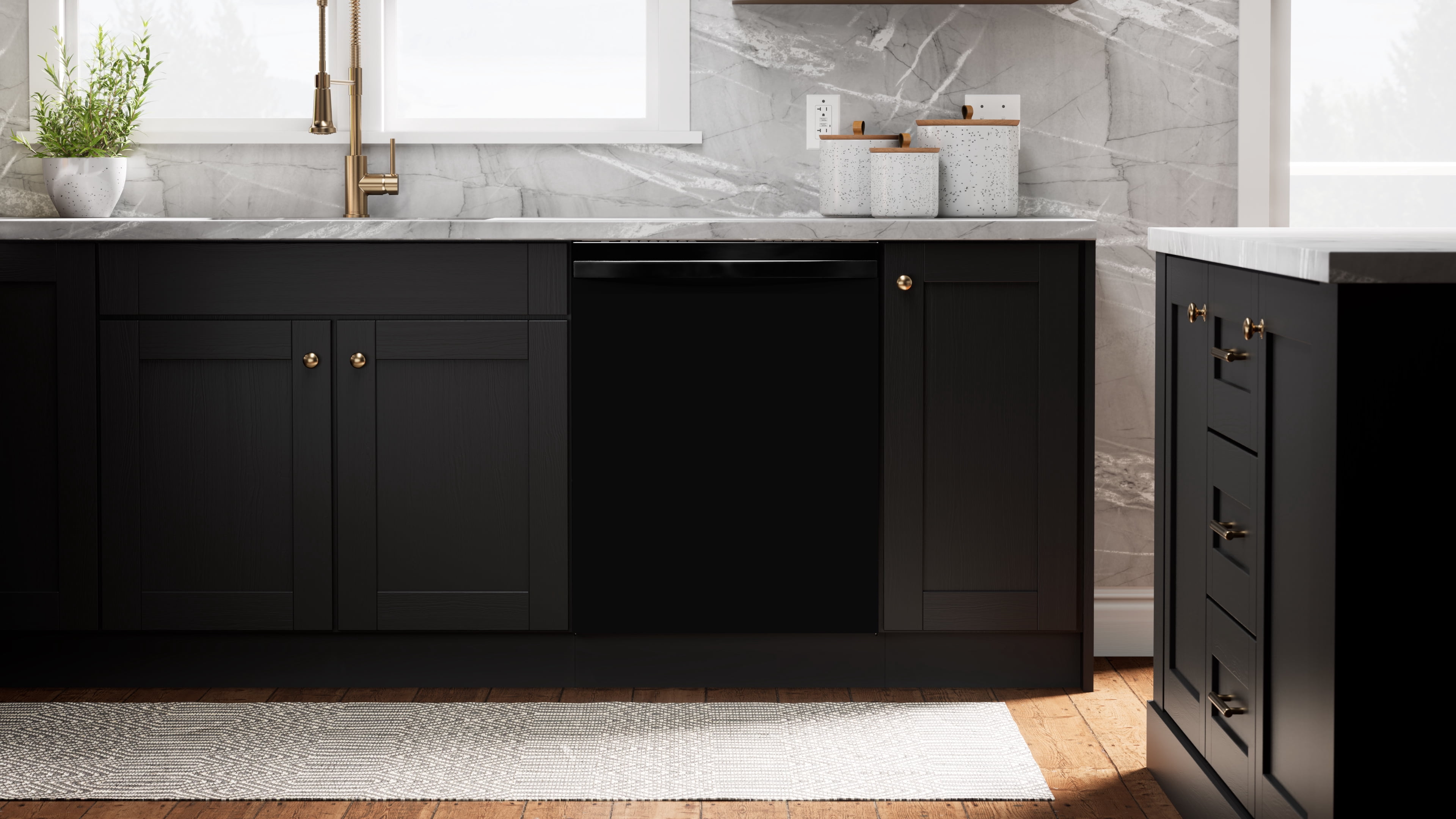 Kenmore Elite 24” Built-in-Dishwasher w/ 3rd Rack & Direct Wash & Turbo Dry with Handle-Black