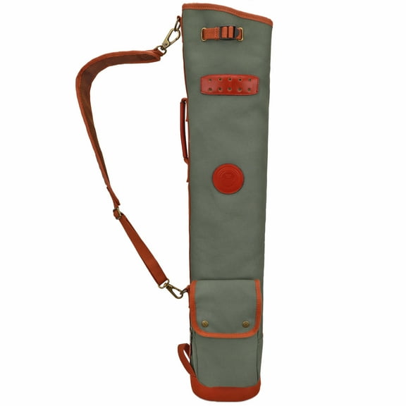 TOURBON Golf Clubs Carry Bag Travel Sunday Shoulder Strap Pack Canvas Green