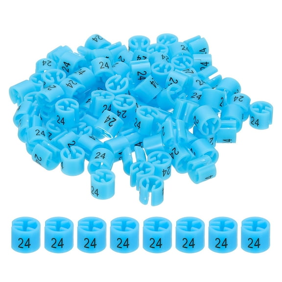 Clothes Hanger Markers Number 24 Tags Garment Size Tag Hanger Clips Round Color Coding Label, Blue 100Pcs