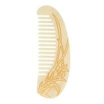 Unique Bargains 1 Pc Floral Half Round Hair Comb White Acetate Sheet