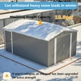 thumbnail image 4 of 14X10FT Outdoor Steel Storage Shed with 3 Lockable Door, Utility Garden Shed with 4 Air Vents and Sloped Roof, Weather Resistant Organization for Garden, Lawn, Gray, 4 of 9