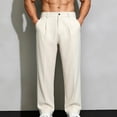 thumbnail image 2 of Abomasnow Men's Big and Tall Dressy Pants High Waist Straight Leg Pleated Stretch Pants Work Office Business Casual Trousers with Pockets, 2 of 5