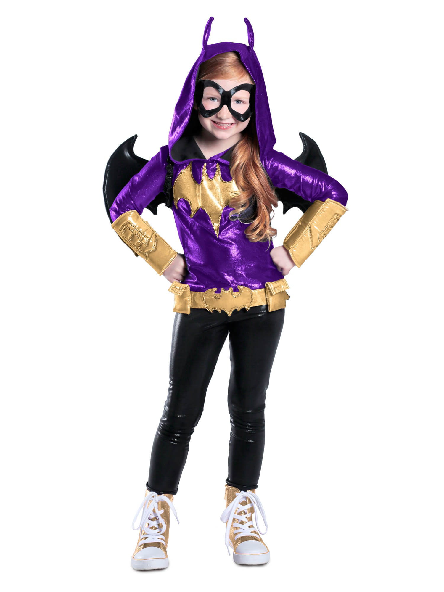 Batgirl DC Comics Superhero Girls Hooded Fancy Dress Up Halloween Child Costume 
