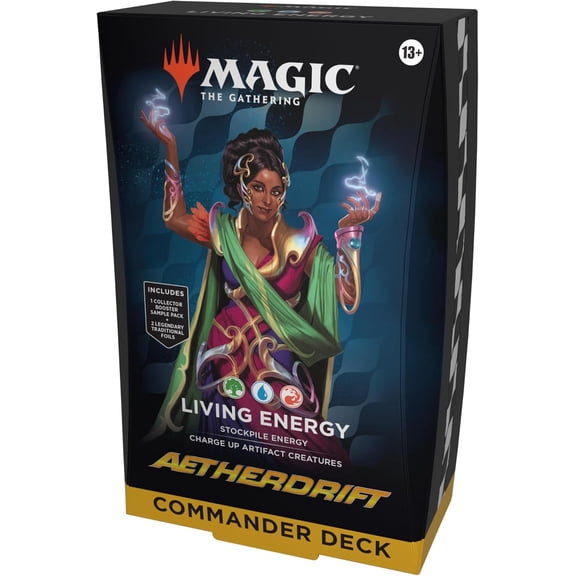Magic: The Gathering Aetherdrift Commander Deck - Living Energy (100-Card Deck, 2-Card Collector Booster Sample Pack   Accessories)