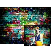 Graffiti Photography Backdrop, EEEkit 7x5ft Studio Photo Video Photography Backdrops, Colorful Brick Wall Printed Vinyl Fabric Party Decorations Background, Screen Props, 2.1x1.5m