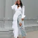 thumbnail image 2 of Vestido largo sexy de fiesta con abertura alta para mujer, vestido largo fruncido asimétrico estilo Y2K para discoteca, vestido camisero con cuello en V y túnica, 2 of 5