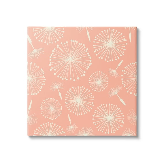 Stupell Industries Dandelions on Blush Botanical & Floral Painting Gallery Wrapped Canvas Art Print Wall Art, 17 x 17