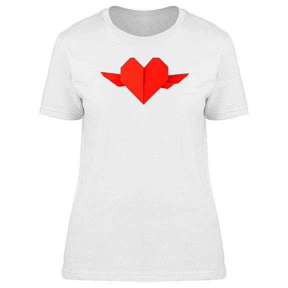 Red Heart Paper Origami T-Shirt Women -Image by Shutterstock, Female XX-Large