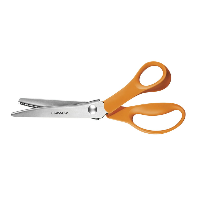 Fiskars Pinking Shears Scissors Zig Zag Stainless Steel Orange Plastic  Handle