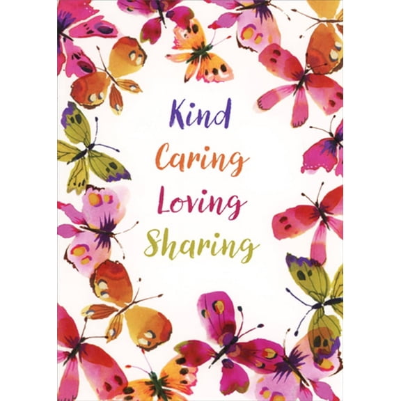 RSVP Kind Caring Loving Sharing Butterflies Mother's Day Card for Someone Special
