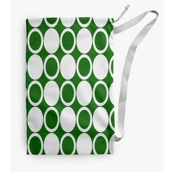 Simply Daisy Small Mod Circles 28 x 36 in Green Laundry Bag