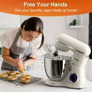 CEBORY 3-IN-1 Stand Mixer, 6.5 QT Tilt-Head 10-Speed Food Mixer, Kitchen Electric Mixer with Dough Hook, Beater, Whisk, Bowl for Most Home Cooks
