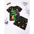 thumbnail image 4 of QEFJNO 3-12Y Kids Boys Pajamas Set 2 PCS Short Sleeve Top and Shorts Pants for Toddler Boys Dinosaur Pjs Summer, 4 of 12