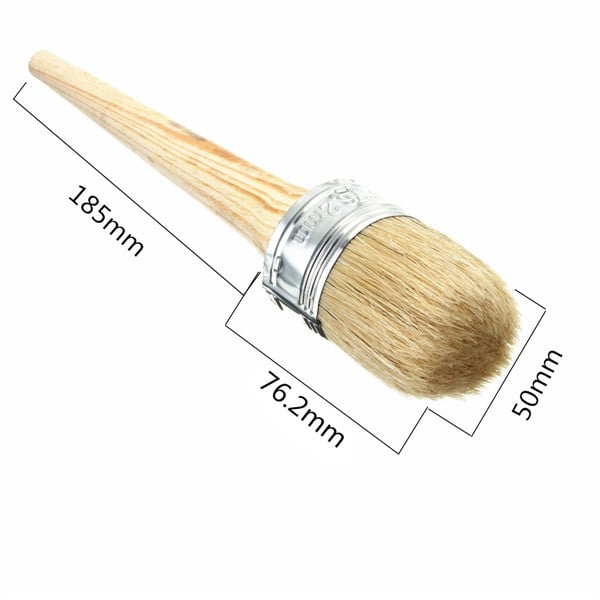50mm Round Bristle Wooden Handle Chalk Oil Paint Painting Wax Brush Removal Tool 