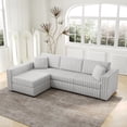 thumbnail image 3 of Miekor 106.3" Soft L-shaped 4-Person Sofa. Comfortable & Stylish. Matches Bedroom & Living Room. Light gray. Modern plush furniture. Modular design for versatility. L-shape offers unique style a 0011, 3 of 12