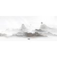 thumbnail image 5 of Calcomanía de pared montañas río pájaros paisaje pegatina de pared decoración de pared, 5 of 5