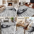thumbnail image 5 of 5'x8' Area Rugs, Black Grey Guitar Indoor Outdoor Area Rug for Living Room Bedroom, Vintage Musical Guitar Sheet Abstract Washable Bathroom Rugs Kitchen Floor Carpet Mats Home Decor Aesthetic, 5 of 8