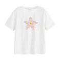 thumbnail image 2 of Tops de manga corta para mujer, camisetas suaves a la moda con estampado de verano, ropa de calle, camisetas con cuello redondo para uso diario, despl Blanco, 2 of 10