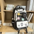 thumbnail image 2 of FUZHIQ Cute Cartoon School Bag for Ages 3-9 Grade Plush Star Decor Detachable Mini Pouch Casual Student Daily Backpack, Black, 2 of 5