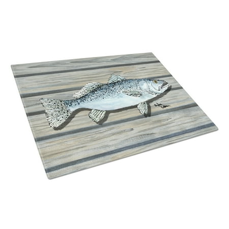 

Carolines Treasures 8494LCB Fish Speckled Trout Glass Cutting Board Large 12H x 16W multicolor