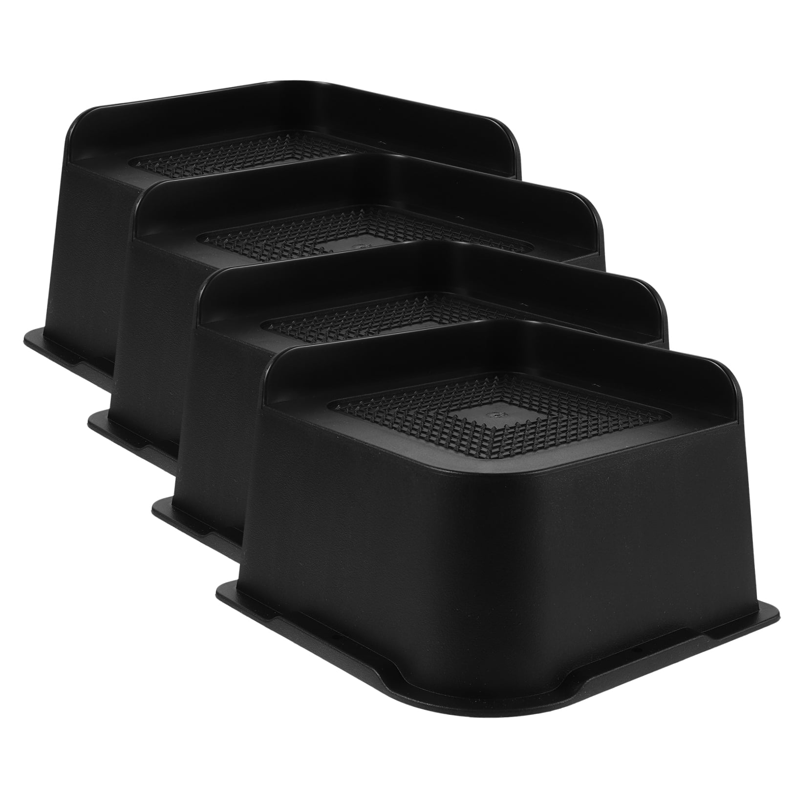 Black Rubber Furniture Legs Risers for Home Use Create More Storage Pcs