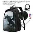 thumbnail image 2 of Balery Valley Gray Dragon Mochila con carga USB para hombre y mujer - Mochila impermeable y antirrobo para laptop con puerto USB para viajes, trabajo, 2 of 7