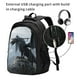 thumbnail image 2 of Balery Valley Gray Dragon Mochila con carga USB para hombre y mujer - Mochila impermeable y antirrobo para laptop con puerto USB para viajes, trabajo, 2 of 7