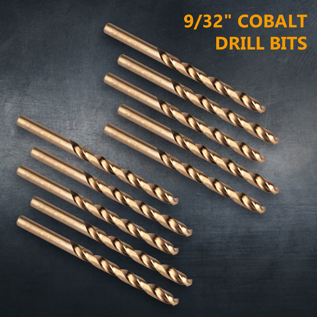 POWERTEC 10PK Cobalt Drill Bit 9/32-Inch Inch | 135 Degree Drill Bit Set (QDB2018) - image 2 of 7