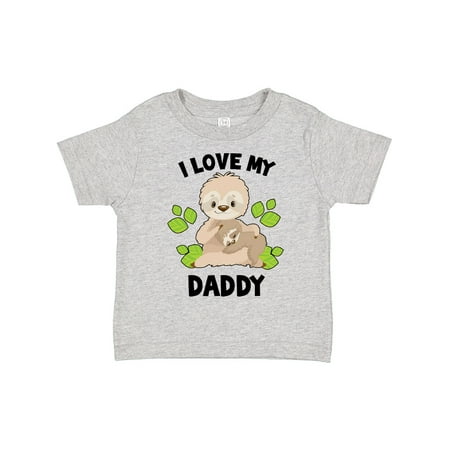 

Inktastic Cute Sloth I Love My Daddy with Green Leaves Gift Toddler Boy or Toddler Girl T-Shirt
