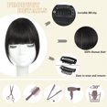 thumbnail image 3 of Clip in Bangs for Women 100% Human Hair Extensions French Bangs Flat Neat Bangs Fringe with Hairpieces Clip on Curved Bangs for Daily Wear, 3 of 7