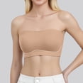 thumbnail image 2 of ZJXFGS Half Bras for Women Strapless Minimizer Bras Women's Strapless Push up Bras Without Shoulders And No Ring Wrapping Bandeau Bras for Women Plus Size Beige L, 2 of 9