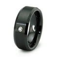 thumbnail image 1 of EWC R40038D-105 Black Ceramic Ring Beveled Edge with Diamond 0.04ctw - Size 10.5, 1 of 1