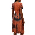 thumbnail image 5 of Womens Halloween Dress Pumpkin Short Sleeve Witch Hat Cute Wrap Dress Spider V Neck Vintage Wedding Guest Dresses 3XL, 5 of 5