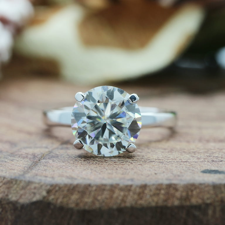 Sterling silver lab created diamond ring deals