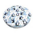 thumbnail image 2 of Round Bar Stool Seat Covers, Playful Penguins and Snowmen Elastic Round Chair Cover Stool Seat Slipcover Bar Stool Cushions Round Pad for 12-14 inch, 2 of 7
