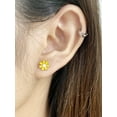thumbnail image 2 of 18G Cute Daisy Flower Stud Cartilage Earrings for Women Girls 14K Gold Plated Stainless Steel Enameled Dainty Screw Back Studs Sleeper Tragus Post Hypoallergenic Piercing Body Jewelry, 2 of 10