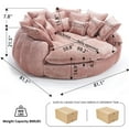 thumbnail image 3 of 81.1" Cloud Couch Sleeper Sofa, Oversized Round Chaise Lounge Chair Indoor, Modern Chenille Boneless Couch with 14 Pillows, Upholstered Barrel Daybed, Memory Foam Sofas for Living Room, Pink, 3 of 9