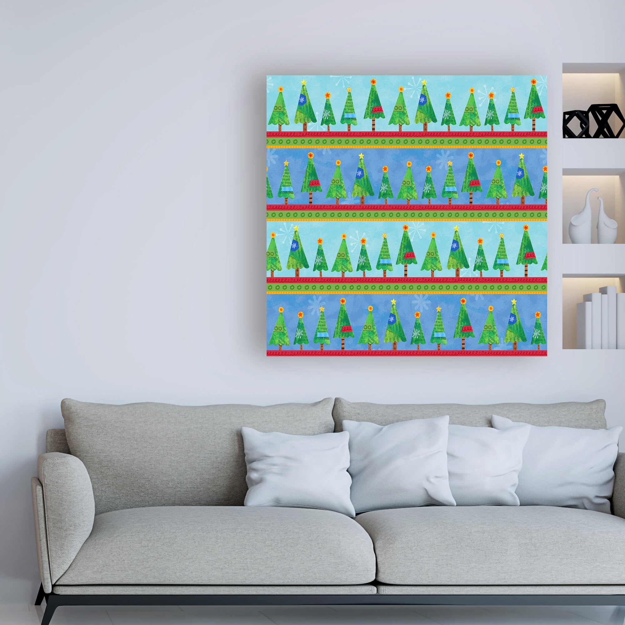Trademark Fine Art 'Collage Tree stripe repeat' Canvas Art by Holli Conger
