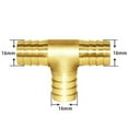 thumbnail image 2 of Joywayus 5/8"" Manguera Barb Tee T 3 vías Unión Intersección/Latón Dividido Agua/Combustible/Aire, 2 of 5