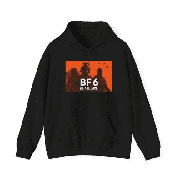 BF6 Tactical Unisex Hoodie – “We Are Back” Gaming Pullover, FPS Military Style Gamer Sweatshirt, Warzone Gift for Gamer
