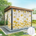 thumbnail image 2 of Outdoor Curtains for Patio Waterproof, Yellow Flower Bees Grommet Gazebo Curtains Drapes for Porch, Pergola,Backyard,Outside, 2 Privacy Panels 54 x 84 Inch, Rustic Country Floral Farmhouse Beige, 2 of 9