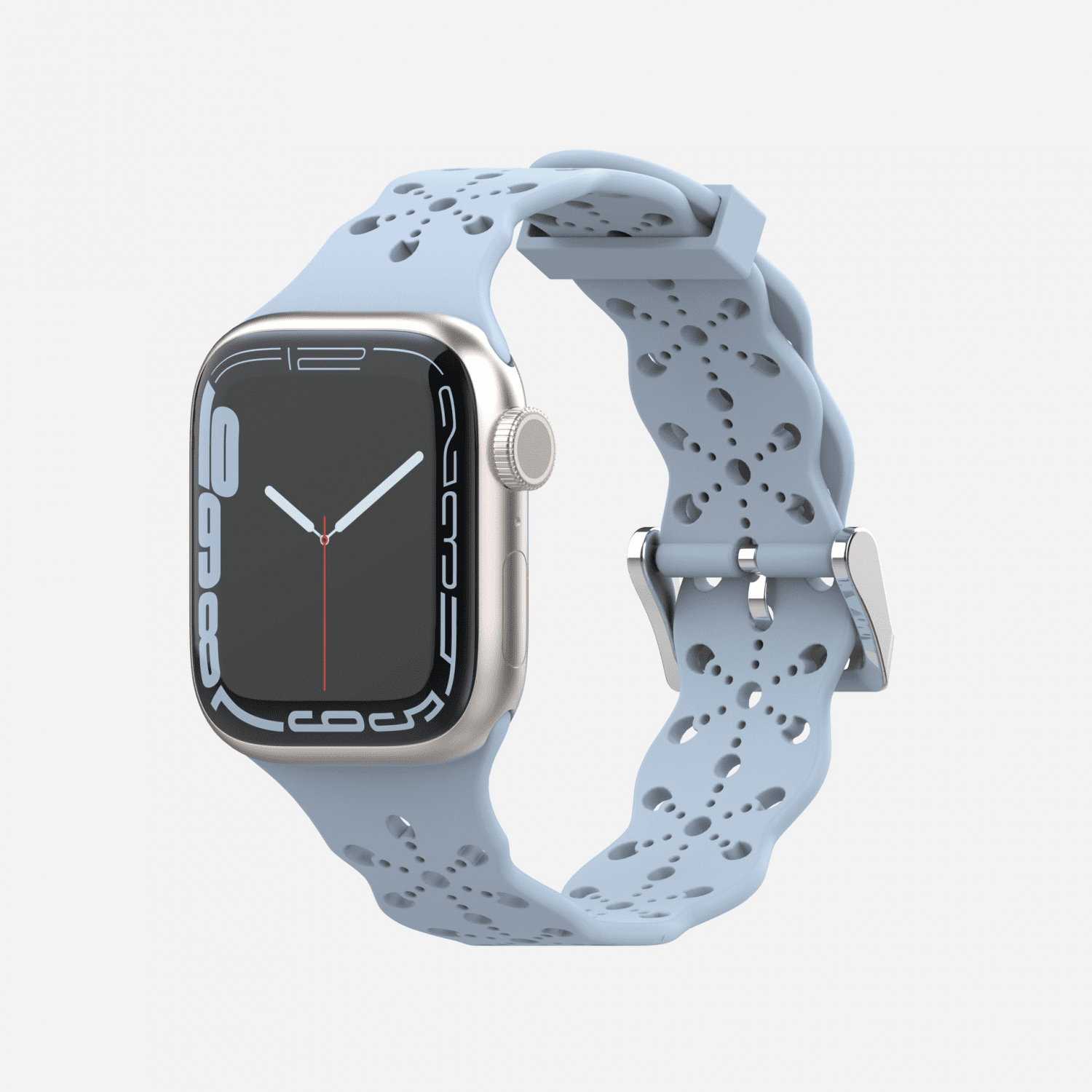 Watch Strap Apple iWatch 6 5 4 3 2 1 Generation SE Hollow Lace Solid Silicone Strap Light Blue 42 44 45MM Walmart