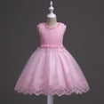 thumbnail image 4 of ATOGUTA Junior Bridesmaid Dresses Pink Sleeveless Tulle Formal Wedding Pageant Party Fancy Princess Ball Gown Dresses 2T-12, 4 of 7