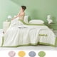 thumbnail image 1 of Colcha de verano súper suave verde, gris, rosa, amarillo | Edredón ligero y fresco de poliéster 59"x78" | Transpirable, anti-grumos, lavable a máquina, ropa de cama fina para casa, habitación con, 1 of 8