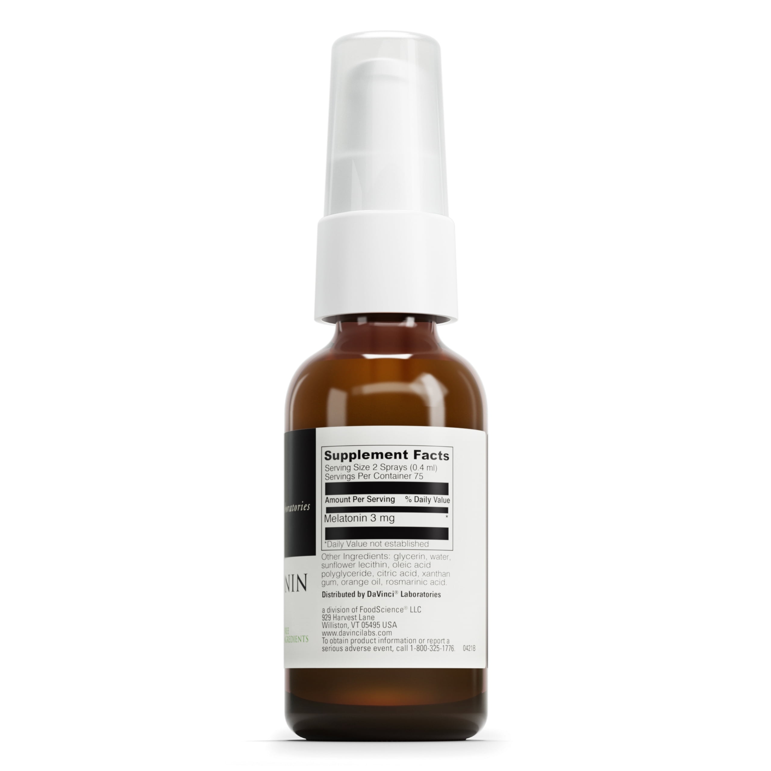 DaVinci Labs Liposomal Melatonin Spray - Support Sleep & Immune System* - 75 Servings - 30 ml
